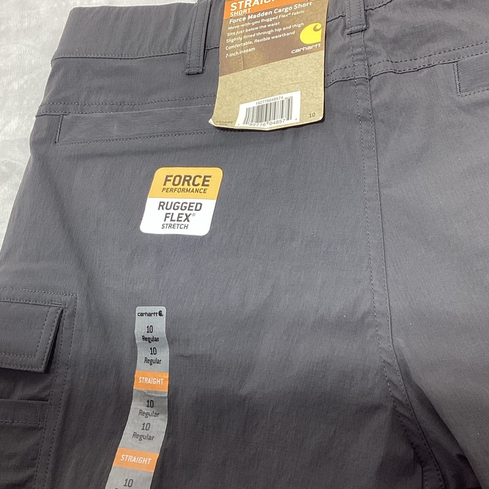 NWT Carhartt Women's Force Madden Gray Cargo shorts size 10 - Picture 6 of 10